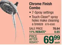 Menards Delta In2ition 7-Spray Setting Chrome Fixed Mount and Handheld Showerhead Combo offer