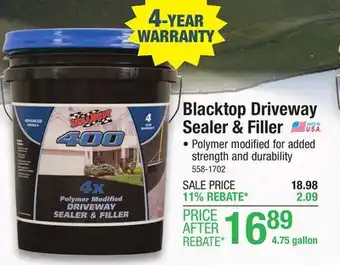 Menards SealBest 400 Heavy-Duty Blacktop Driveway Sealer & Filler - 4.75 gal offer