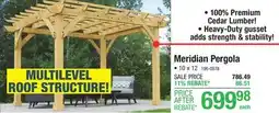 Menards 10 x 12 Meridian Ready to Assemble Cedar Pergola Kit offer