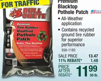 Menards BULLCRETE Premium Blacktop Pothole Patch - 50 lb offer