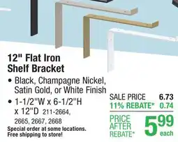 Menards Designer's Image 12 Black Flat Iron Shelf Bracket offer