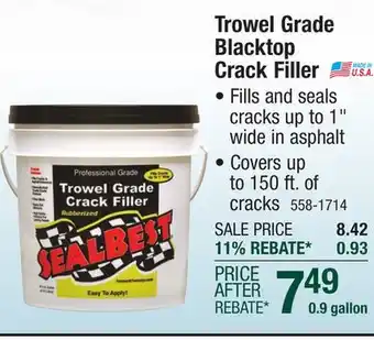 Menards SealBest Acrylic-Modified Trowel Grade Blacktop Crack Filler - 0.9 gal offer
