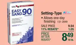 Menards SHEETROCK Easy Sand 90 Lightweight Setting-Type Joint Compound - 18 lb offer