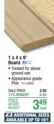 Menards AC2 1 x 4 x 8' Above Ground Green Pressure Treated Board offer