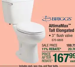 Menards Briggs AltimaMax 2-Piece White Tall Elongated Toilet offer