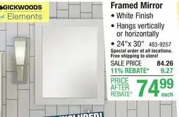 Menards MagickWoods Elements Staverton 24W x 30H White Framed Mirror offer
