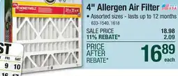 Menards BestAir 20 x 25 x 4 MERV 8 Pleated Air Filter offer