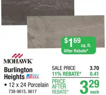 Menards Mohawk Burlington Heights Shadow 12 x 24 Porcelain Floor Tile offer