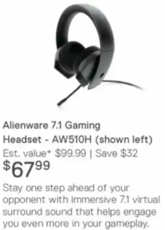 Dell Alienware 7.1 Gaming Headset-AW510H offer