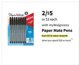 Walgreens Paper Mate Pens offer