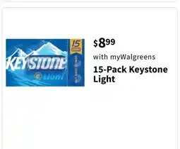 Walgreens 15-Pack Keystone Light offer
