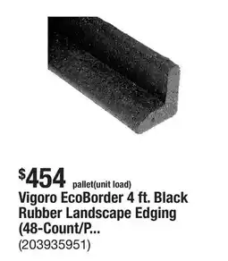 The Home Depot Vigoro EcoBorder 4 ft. Black Rubber Landscape Edging (48-Count/Pallet) offer