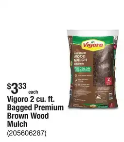 The Home Depot Vigoro 2 cu. ft. Bagged Premium Brown Wood Mulch offer