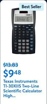 Walmart Texas Instruments TI-30XIIS Two-Line Scientific Calculator High School and College offer