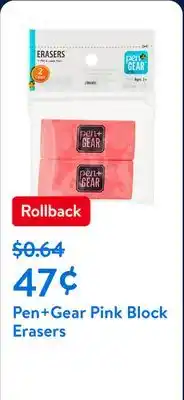 Walmart Pen+Gear Pink Block Erasers offer