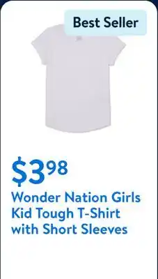 Walmart Wonder Nation Girls Kid Tough T-Shirt with Short Sleeves offer