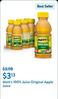 Walmart Mott's 100% Juice Original Apple Juice offer