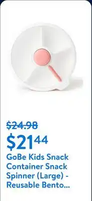 Walmart GoBe Kids Snack Container Snack Spinner (Large) - Reusable Bento Style Divided Snack Containers for Lunch, Travel, On The Go offer