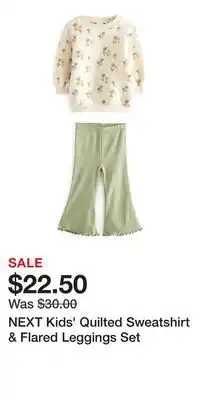 Nordstrom NEXT Kids' Quilted Sweatshirt & Flared Leggings Set offer