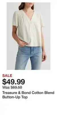 Nordstrom Treasure & Bond Cotton Blend Button-Up Top offer