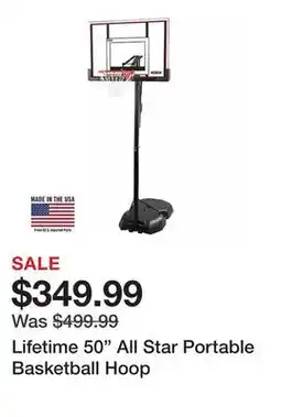 Dick's Sporting Goods Lifetime 50 All Star Portable Basketball Hoop offer
