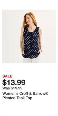 Kohl's Women's Croft & Barrow Pleated Tank Top offer