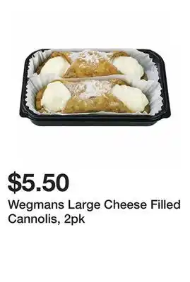 Wegmans Wegmans Large Cheese Filled Cannolis, 2pk offer