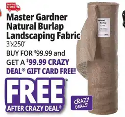 Ocean State Job Lot Master Gardner Natural Burlap Landscaping Fabric 3' x 250' offer