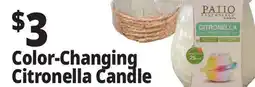 Ocean State Job Lot Color-Changing Citronella Candle offer