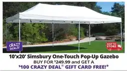Ocean State Job Lot Simsbury 10' x 20' One-Touch Pop-Up Gazebo offer