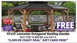 Ocean State Job Lot Lancaster 13' x 13' Octagon Cedar Hardtop Gazebo offer