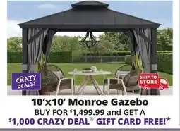 Ocean State Job Lot Monroe 10' x 10' Aluminum 2-Tier Hardtop Gazebo offer