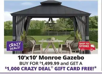 Ocean State Job Lot Monroe 10' x 10' Aluminum 2-Tier Hardtop Gazebo offer