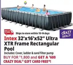 Ocean State Job Lot Intex 32' x 16' x 52 Ultra XTR Frame Rectangular Pool Set with Sand Filter Pump offer
