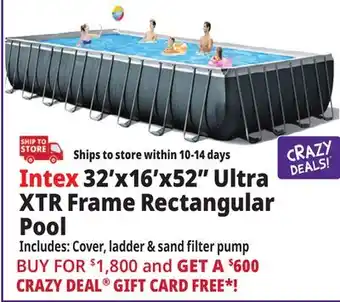 Ocean State Job Lot Intex 32' x 16' x 52 Ultra XTR Frame Rectangular Pool Set with Sand Filter Pump offer
