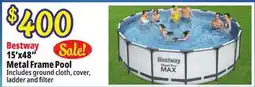 Ocean State Job Lot Bestway 15'x48 Metal Frame Pool offer