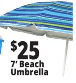 Ocean State Job Lot 7' Fiberglass Tilting Beach Umbrella offer