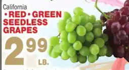 Bravo Supermarkets RED, GREEN SEEDLESS GRAPES offer