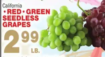 Bravo Supermarkets RED, GREEN SEEDLESS GRAPES offer