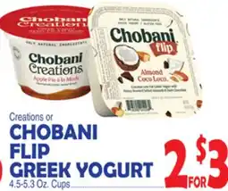 Bravo Supermarkets CHOBANI FLIP GREEK YOGURT offer
