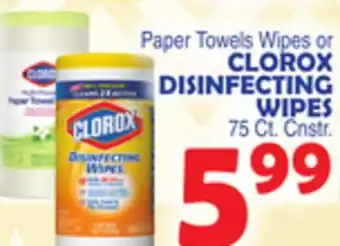 Bravo Supermarkets CLOROX DISINFECTING WIPES offer