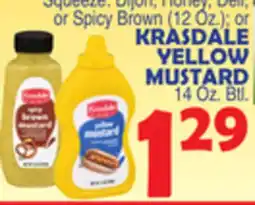 Bravo Supermarkets KRASDALE YELLOW MUSTARD 14 Oz. Btl offer