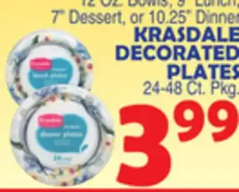 Bravo Supermarkets KRASDALE DECORATED PLATES 24-48 Ct. Pkg offer