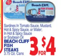 Bravo Supermarkets BEACH CLIFF FISH STEAKS offer