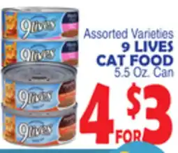Bravo Supermarkets 9 LIVES CAT FOOD offer