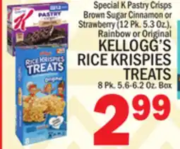 C Town KELLOGG'S RICE KRISPIES TREATS 8 Pk. 5.6-6.2 Oz. Box offer