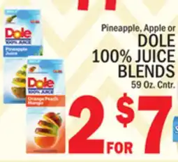 C Town DOLE 100% JUICE BLENDS offer