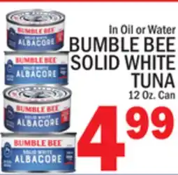 C Town BUMBLE BEE SOLID WHITE TUNA offer