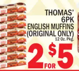 C Town THOMAS' 6PK ENGLISH MUFFINS offer