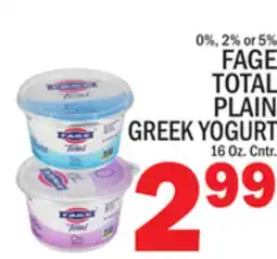 C Town FAGE TOTAL PLAIN GREEK YOGURT offer